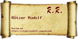 Rötzer Rudolf névjegykártya